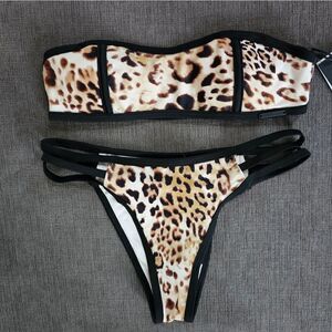 Kendal & Kylie Cagey Strappy Bandeau 2 piece Bikini low rise bottom Xsmall